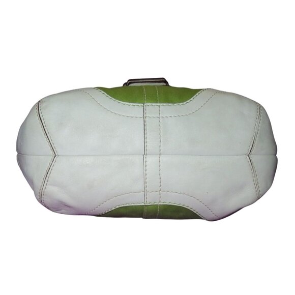 Coach 2006 Vintage Y2K Green & White Soho Twill & Leather Mini Tote - Picture 5 of 14